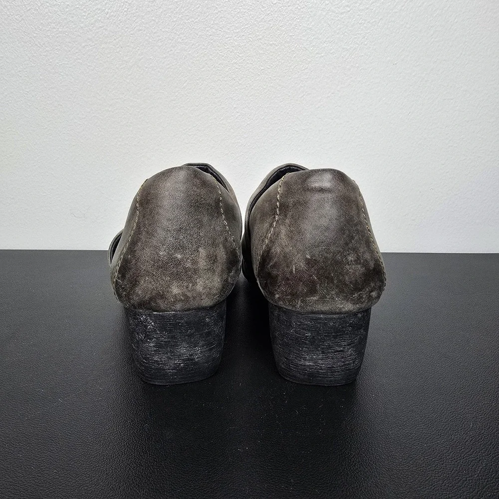 Born Boots Womens Size 7.5 Gray Kinney Ankle‎ Booties Clog Slip On Casual Shoes